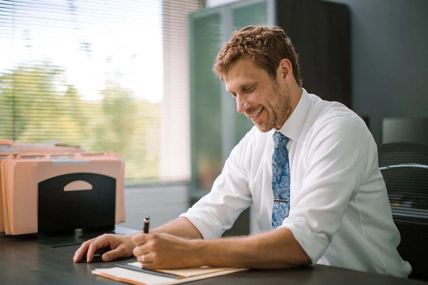 Jed McKeehan at the McKeehan Law Group office